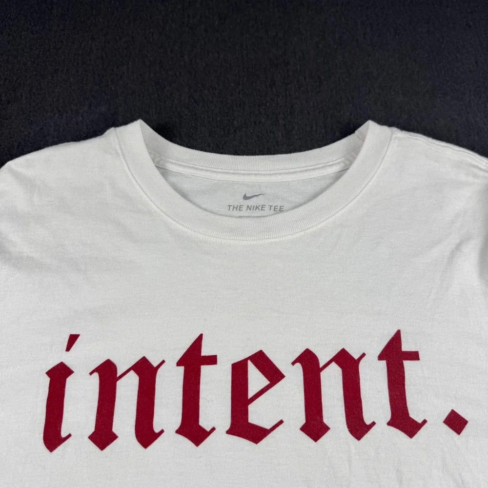 OU Nike Mens Intent Championship Mindset Long Sleeve Graphic Tee White Red MED